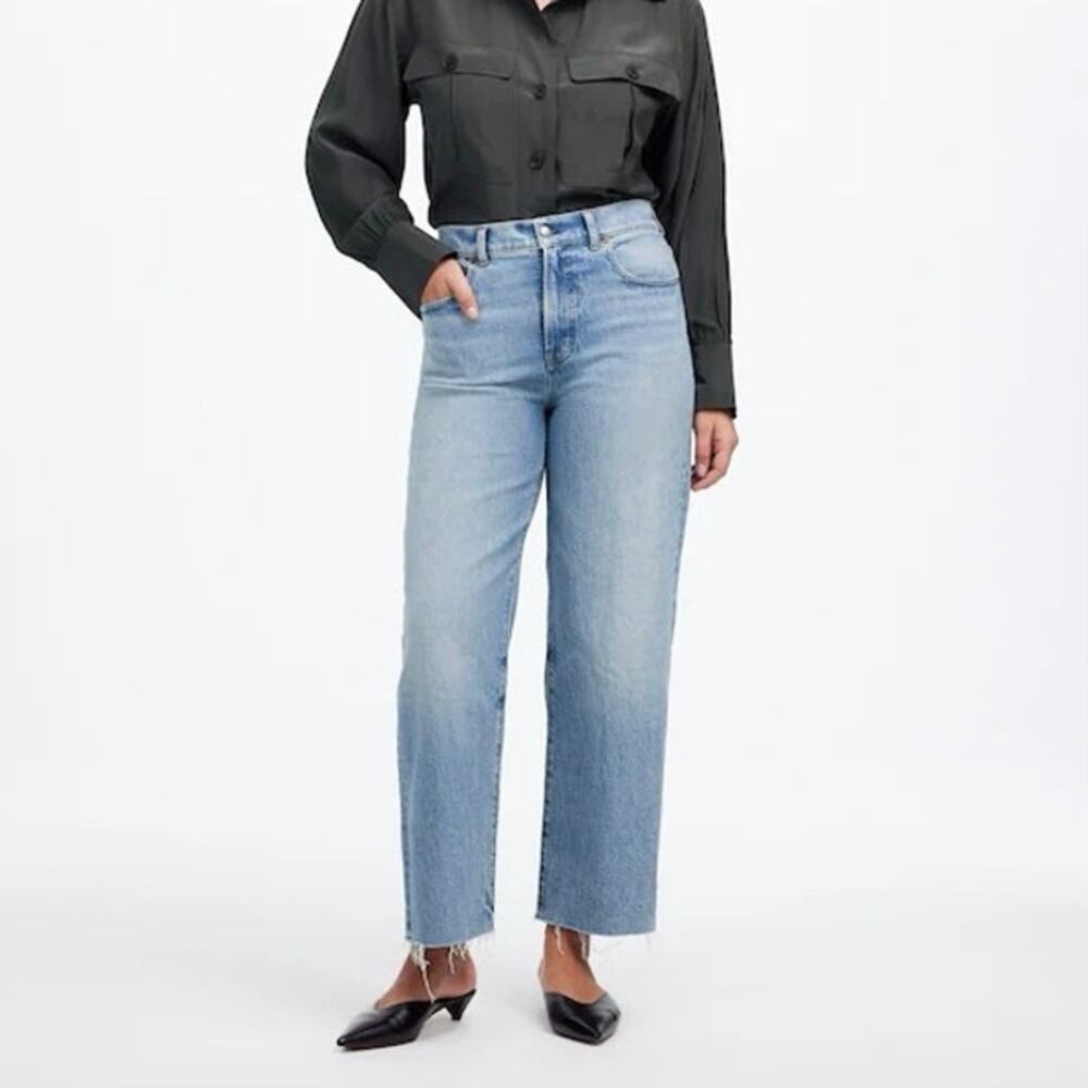 NWOT Madewell The Perfect Vintage Wide-Leg Crop Jean Hallstead Wash Size 30